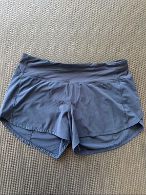 lululemon navy blue speed up shorts